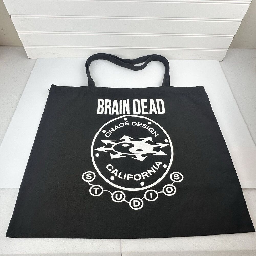 BRAIN DEAD STUDIOS Fairfax California USA Chaos Design Black Tote Bag Large